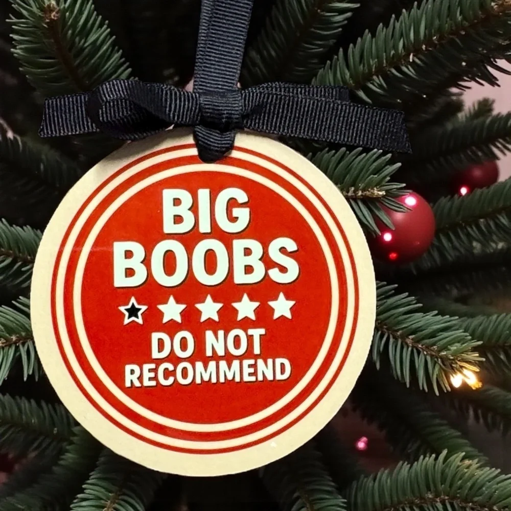 Funny BIG B00BS Christmas Ornament, Holiday Hilarious & Custom Personalized Gift